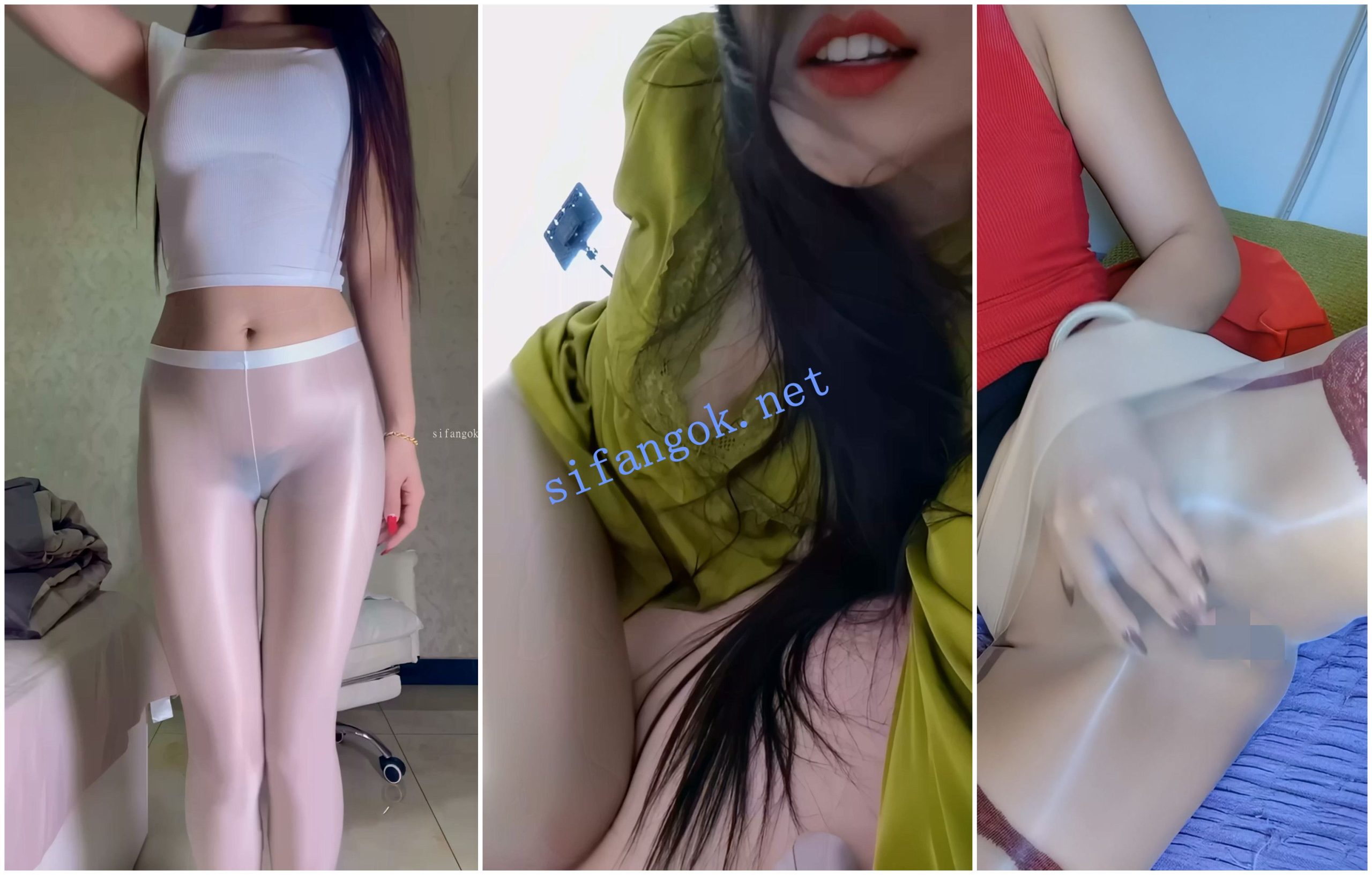 【抖音福利】亮油黑丝无内丝袜长腿御姐【桃子】自慰掰穴【21V】【9.09G】 8